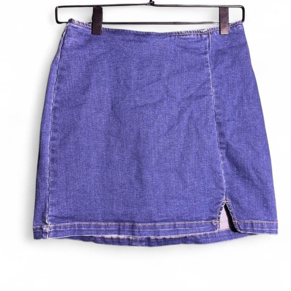 Wild Fable size 6 BLUE denim mini skirt with slit